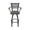 Holland Bar Stool Co Jackie with Arms 36 in. Swivel Bar Stool with Black Wrinkle Finish and Graph Chalice Seat 415 - alternate 7